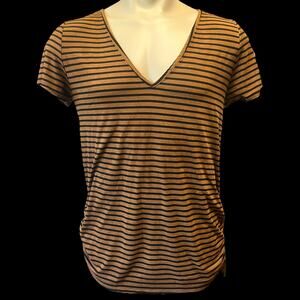 Elizabeth Blouse Stripes Womens 1X Classy Soft Stretch Classic Work Casual Shirt